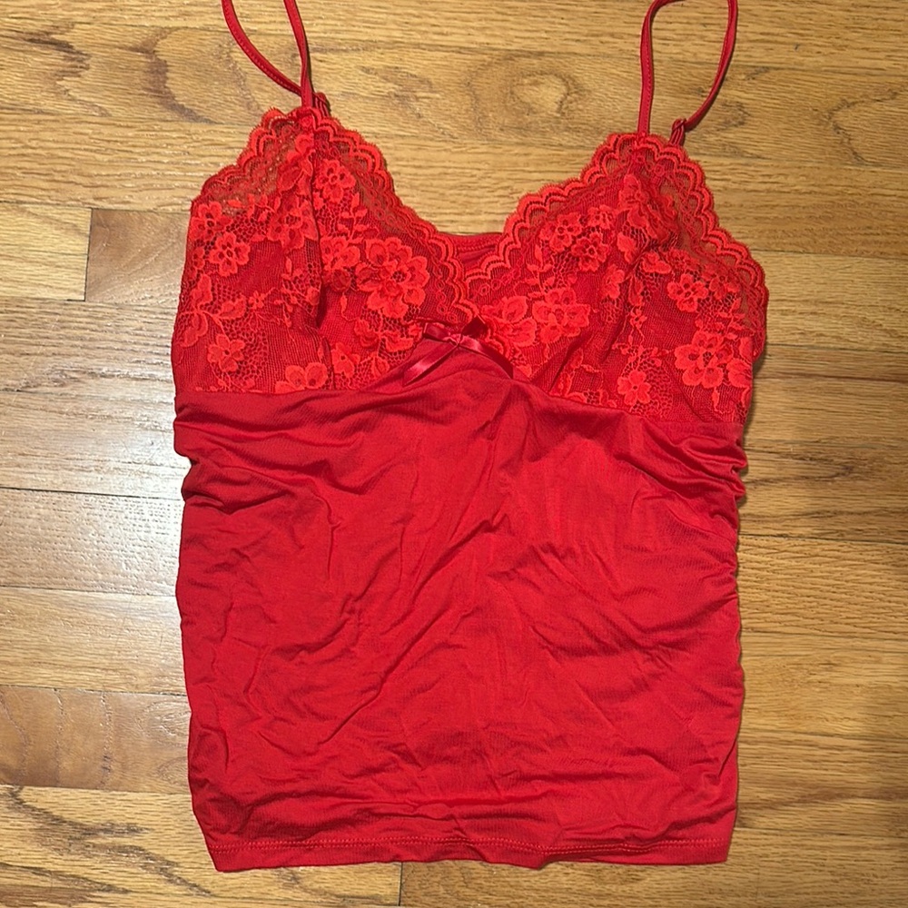 Red Lace Cami Top